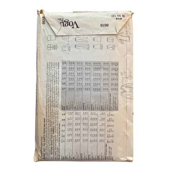 Vintage VOGUE PATTERN #8618 Size 8-12 sewing instructions uncut 90's casual set - Picture 3 of 5